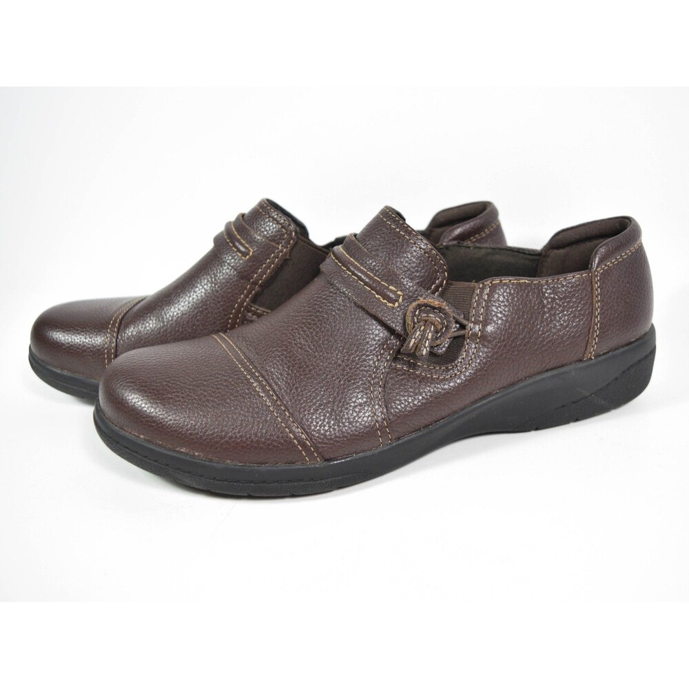 Clarks Cheyn Madi Brown Leather Slip On Shoes Size 9M - Picture 3 of 8